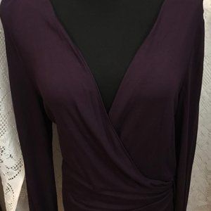 The Limited Dark Purple Wrap Style Blouse Size M, Good Condition